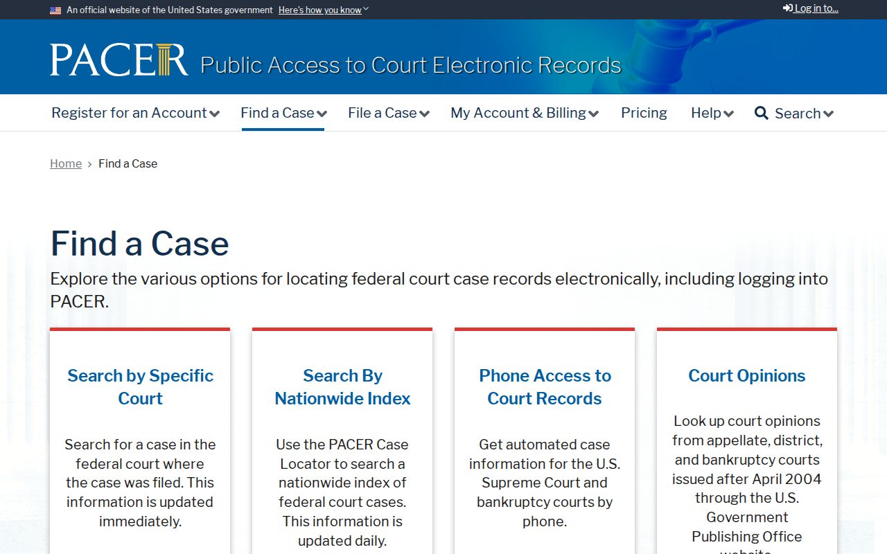 East Carroll Parish court records PACER federal case search instructions