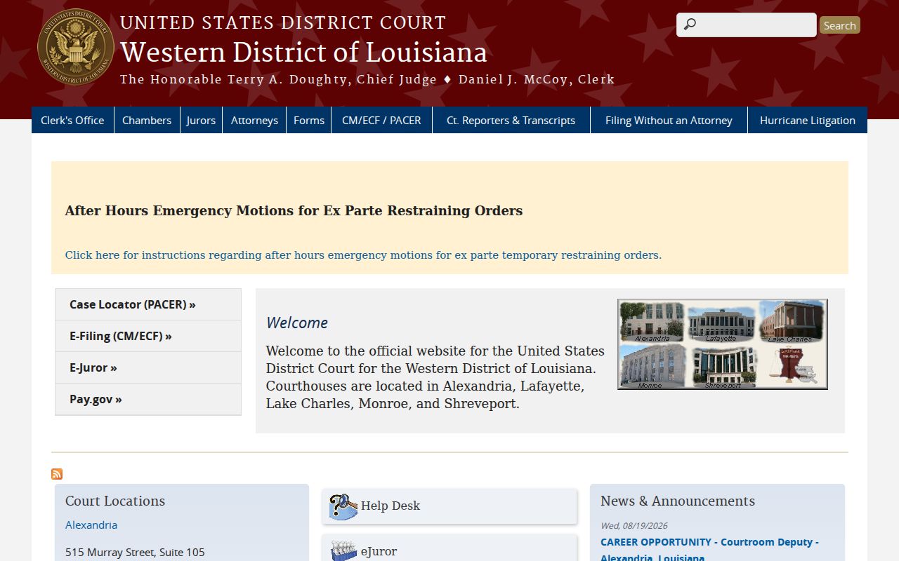 East Carroll Parish court records Western District of Louisiana federal court page