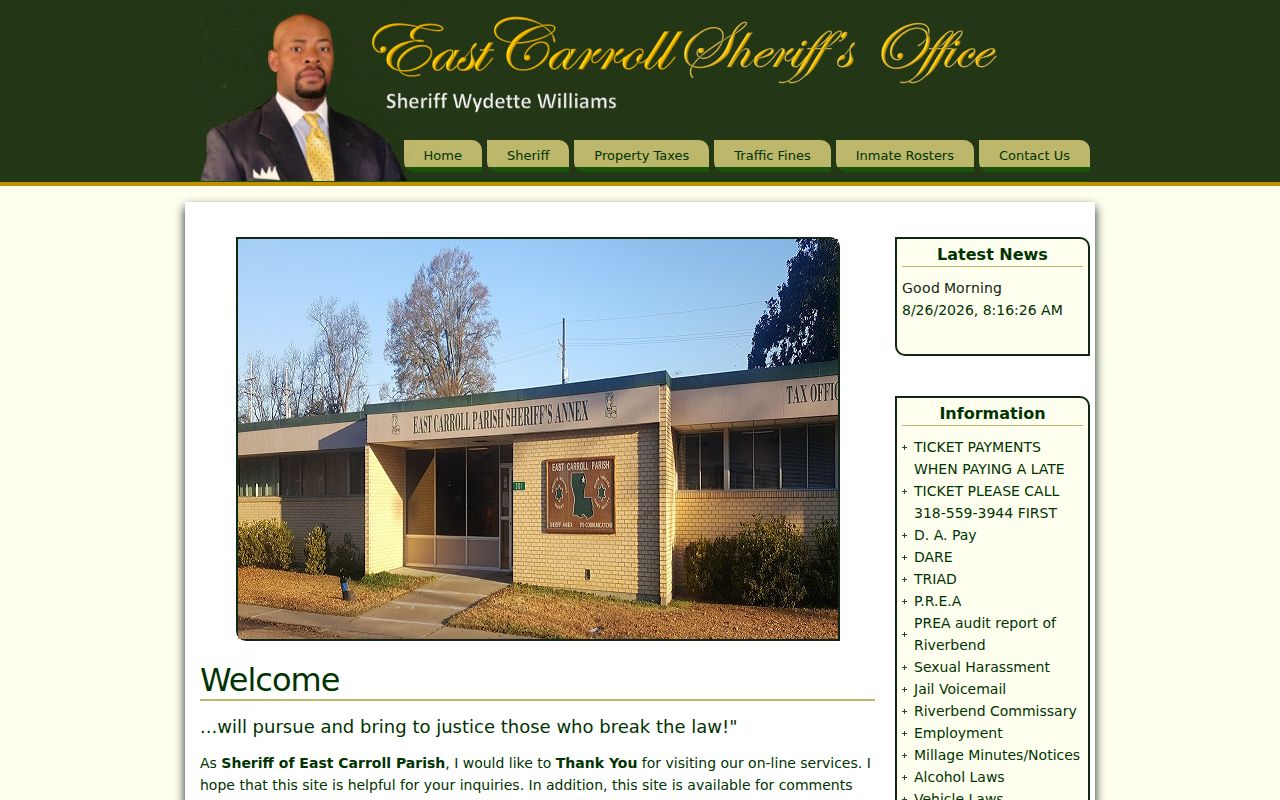 East Carroll Parish traffic court records sheriff website payment link